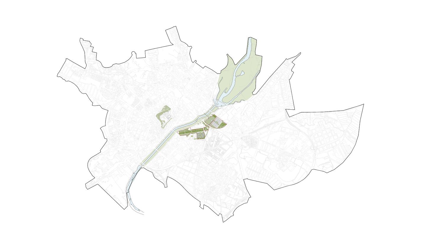 Estudios de ordenación de la nueva Fira de Lleida y de los Campos Elíseos, en Lleida