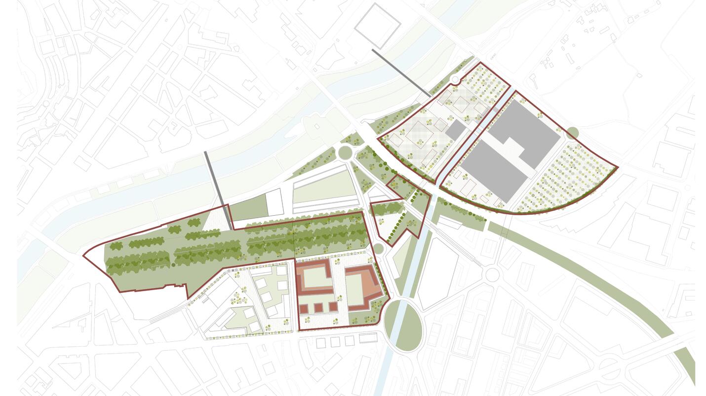 Estudios de ordenación de la nueva Fira de Lleida y de los Campos Elíseos, en Lleida
